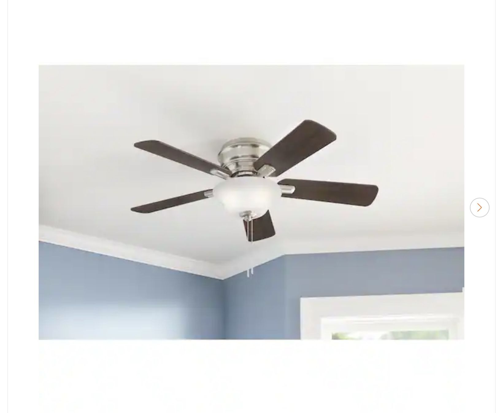 Hampton Bay Hawkins III 44" LED Flush Mount Ceiling Fan - New