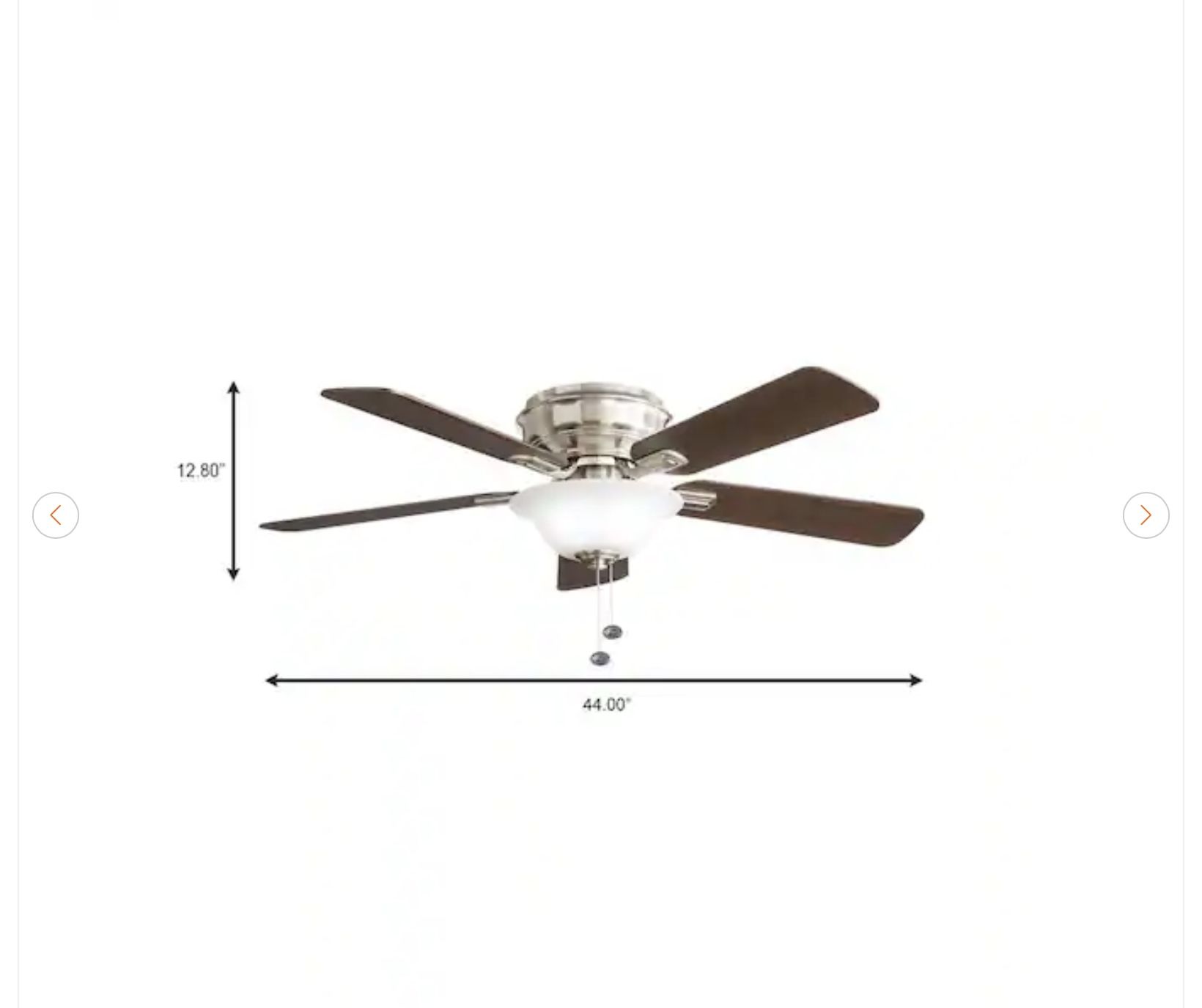 Hampton Bay Hawkins III 44" LED Flush Mount Ceiling Fan - New - photo 2