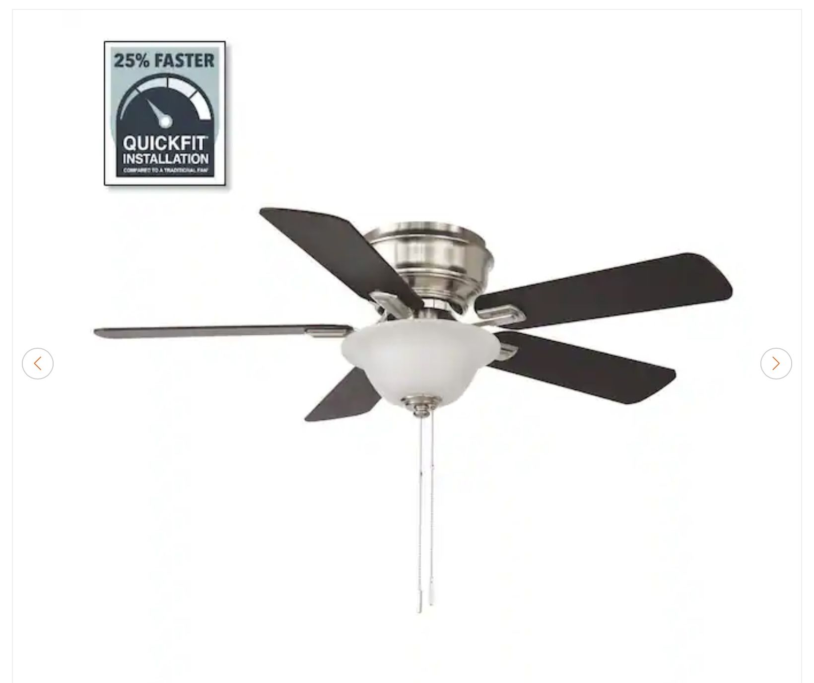 Hampton Bay Hawkins III 44" LED Flush Mount Ceiling Fan - New - photo 5