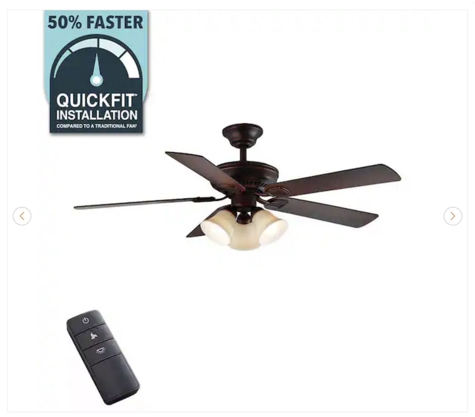 Hampton Bay Campbell 52" LED Ceiling Fan - New - photo 2