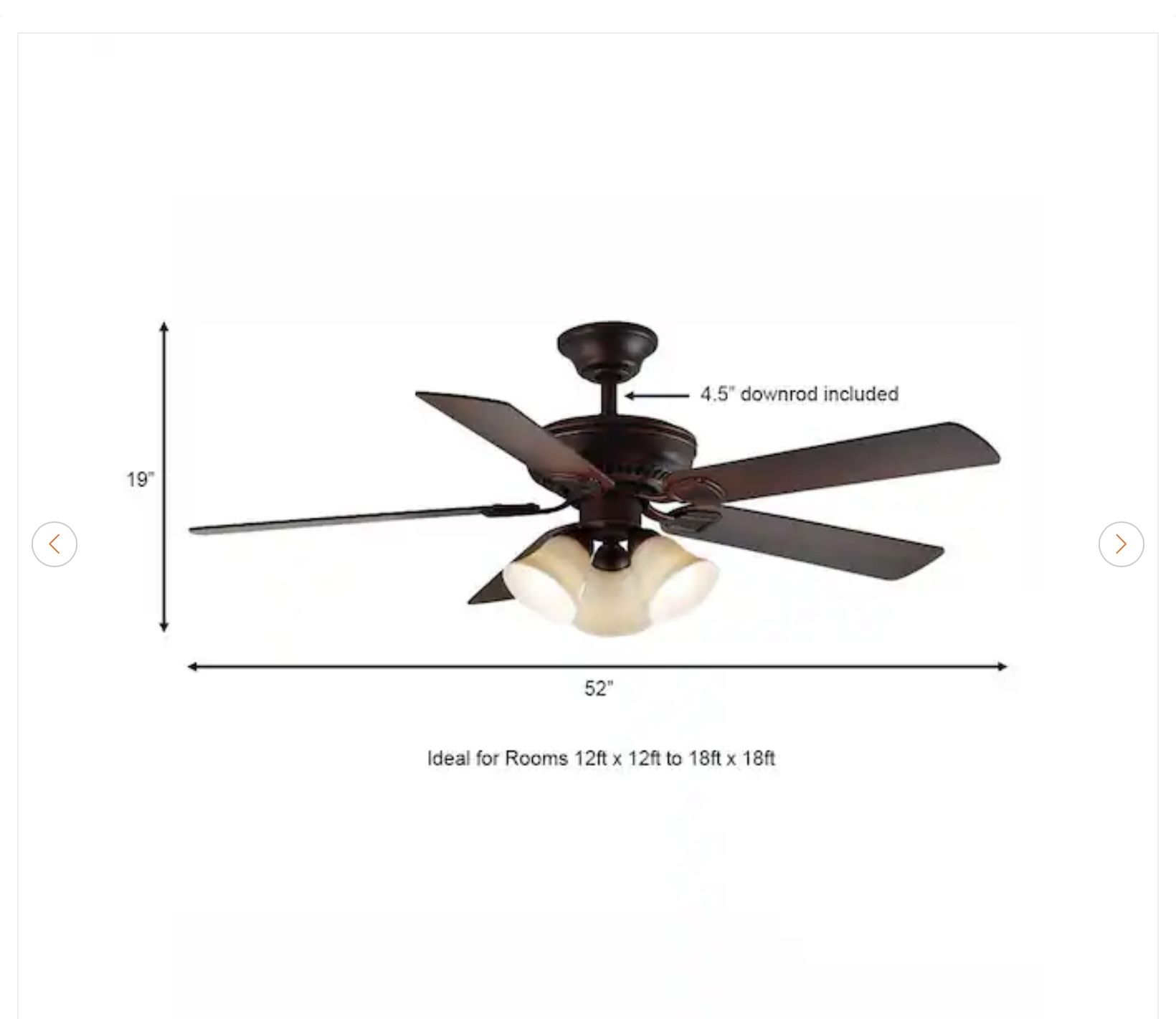 Hampton Bay Campbell 52" LED Ceiling Fan - New - photo 3