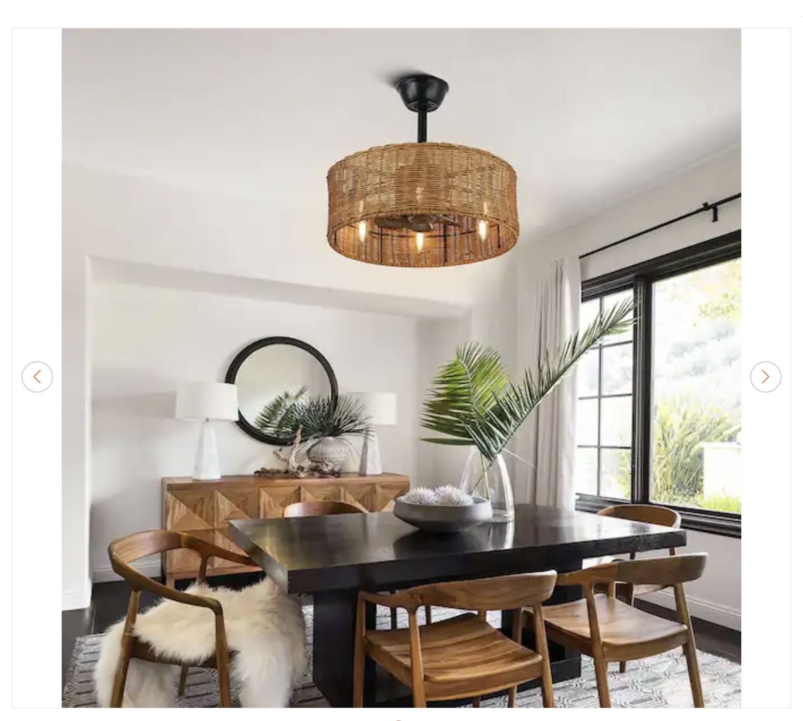 Oaks Aura Cora 20 in. Rattan Wicker Ceiling Fan with Lights - photo 4