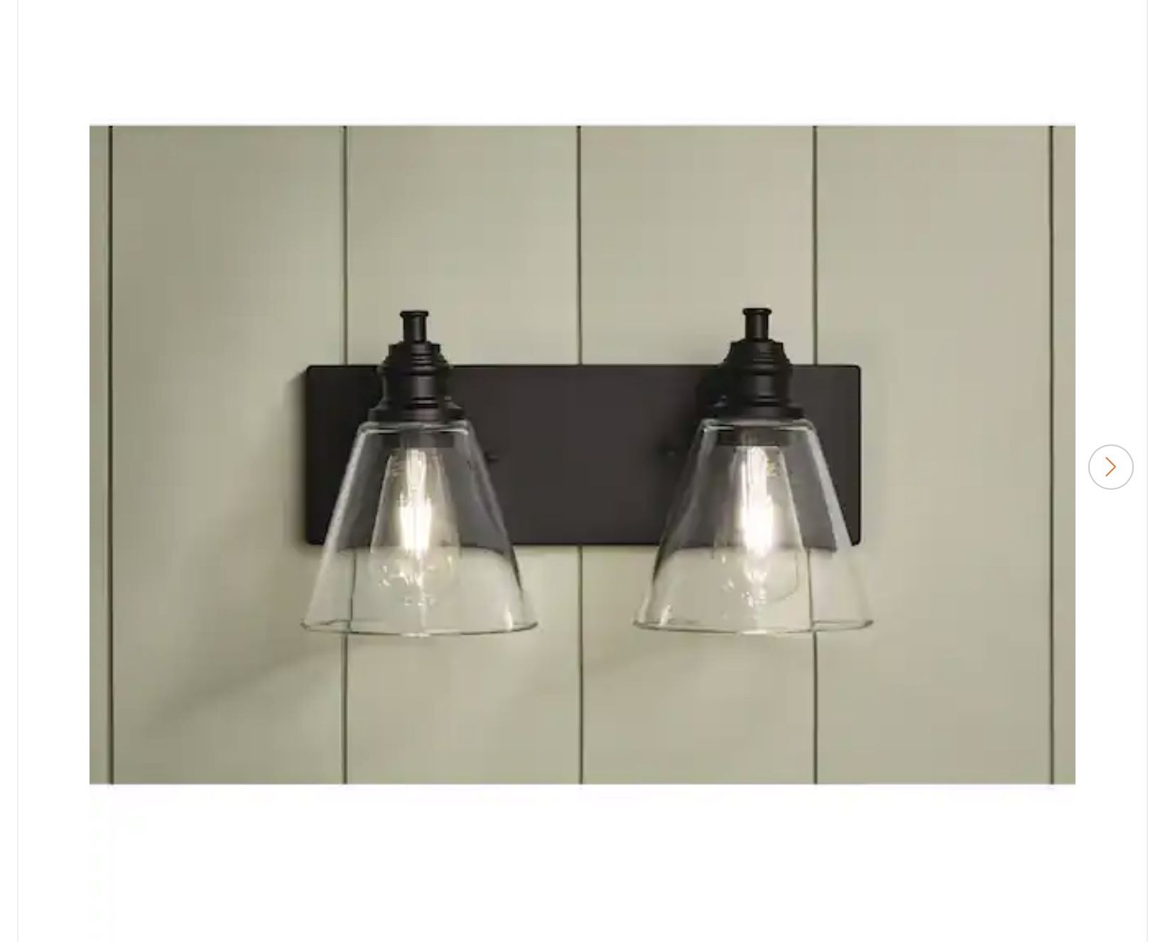 Hampton Bay Manor 2-Light Vanity Light - Matte Black