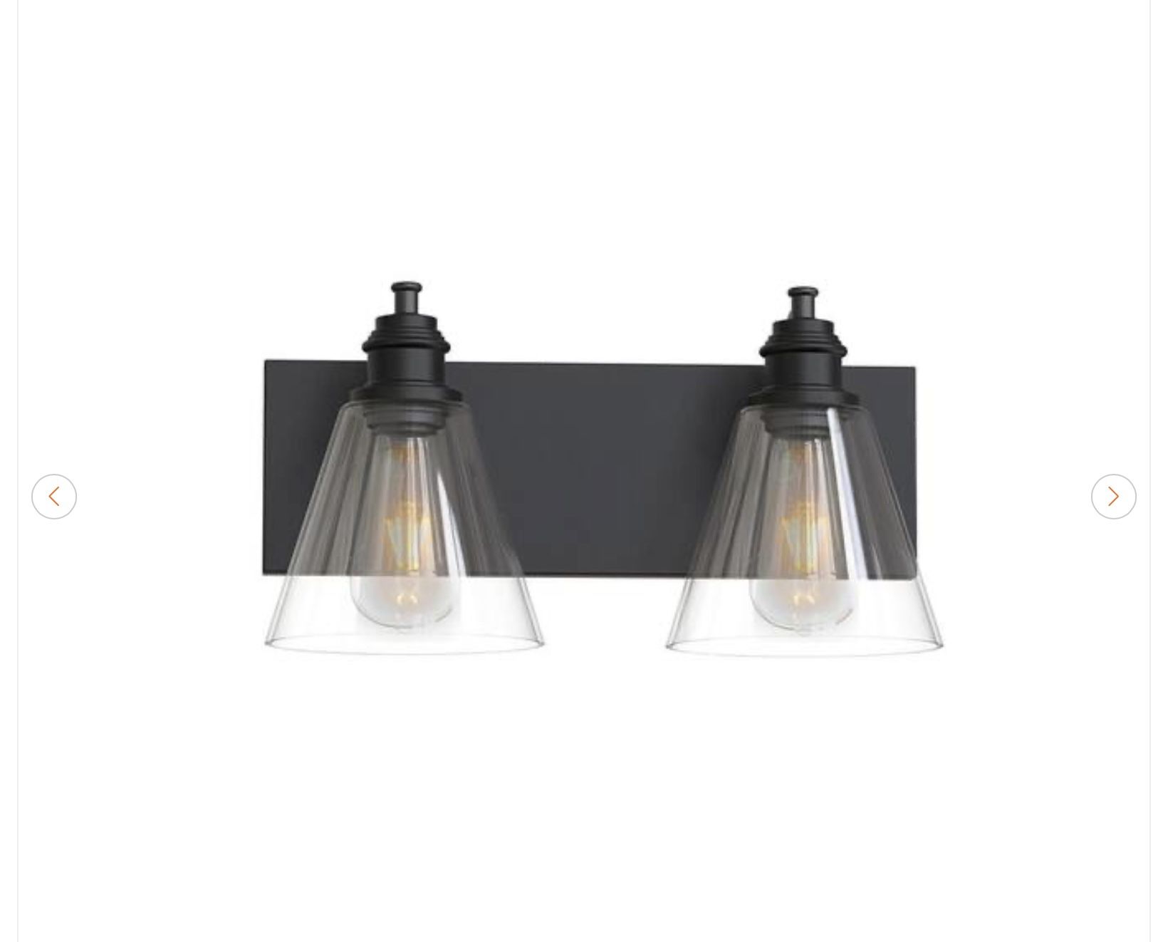 Hampton Bay Manor 2-Light Vanity Light - Matte Black - photo 2