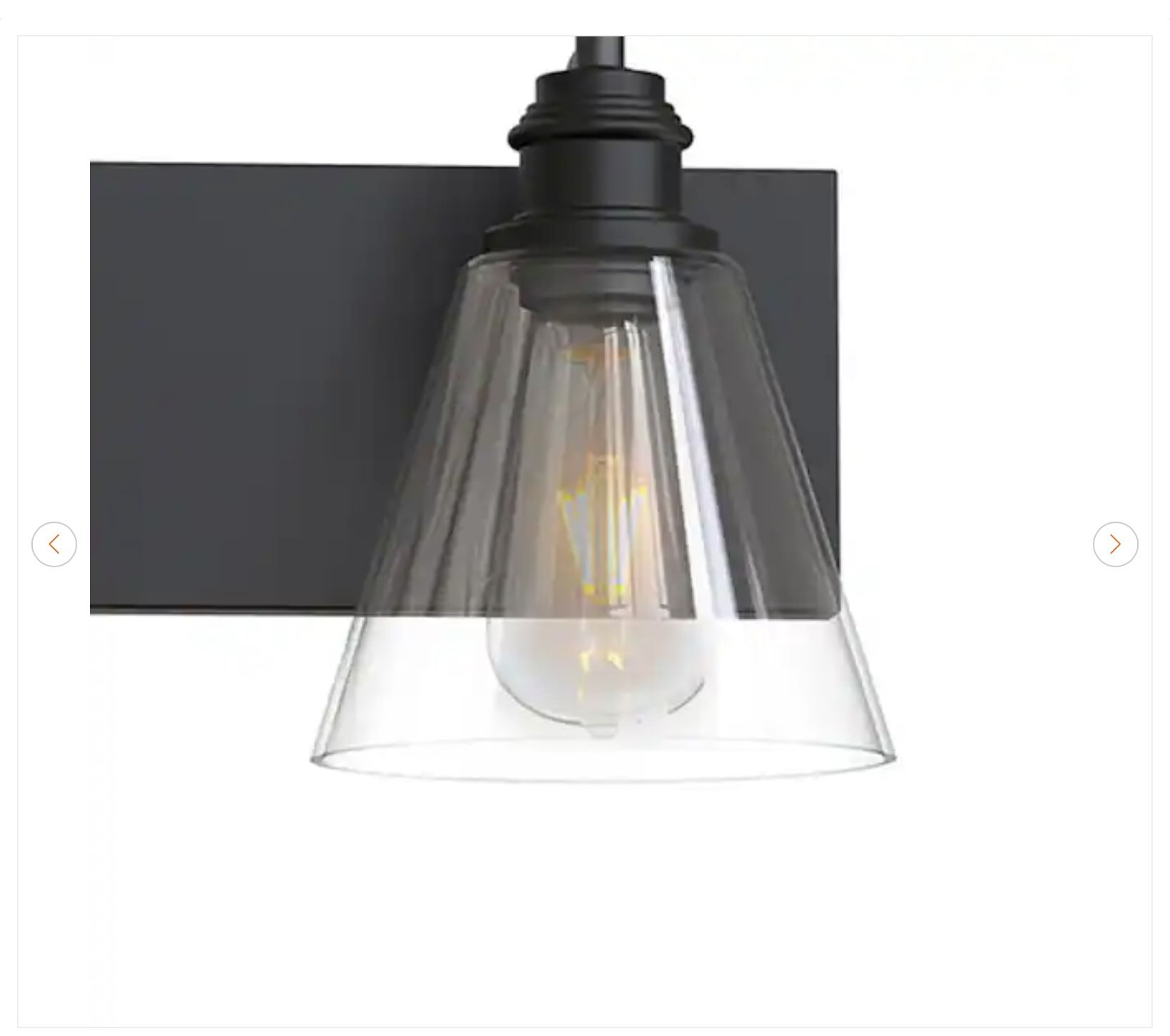 Hampton Bay Manor 2-Light Vanity Light - Matte Black - photo 5