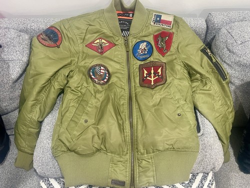 Genuine Article Flight Bomber Military Jacket Size S Patch Top G - photo 2