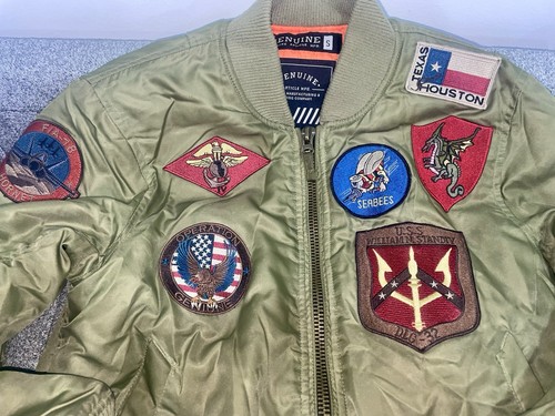 Genuine Article Flight Bomber Military Jacket Size S Patch Top G - photo 3