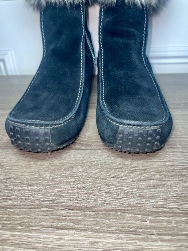 SPORTO Womens 9.5 Black Suede Fur Lined Insulated Zip Up Ankle B - photo 4