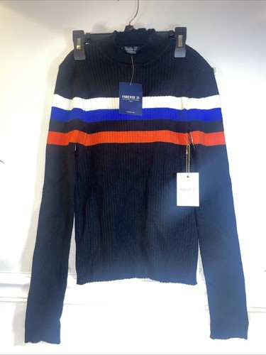 Forever 21 Women's Black Mock Neck Ribbed Sweater - Size Small, - photo 2