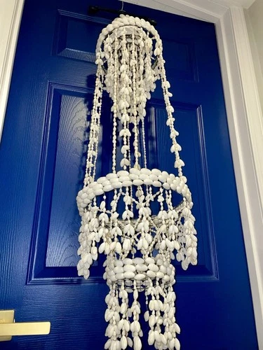Vintage Boho Seashell Chandelier Wind Chime/Planter - photo 2