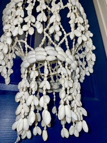Vintage Boho Seashell Chandelier Wind Chime/Planter - photo 4