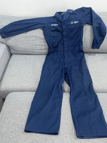 US Navy Blue Flame Resistant Work Utility Coveralls Size 38R