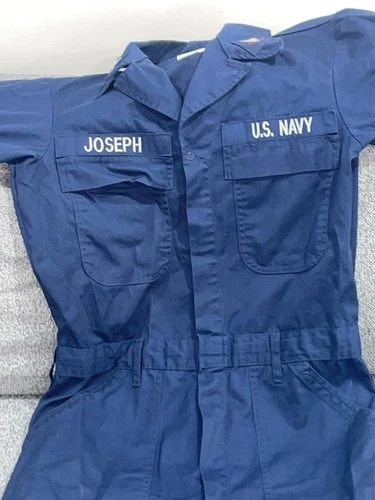 US Navy Blue Flame Resistant Work Utility Coveralls Size 38R - photo 2