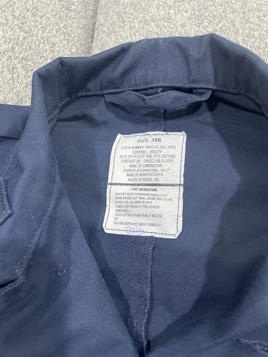 US Navy Blue Flame Resistant Work Utility Coveralls Size 38R - photo 4