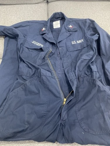US Navy Blue Flame Resistant Work Utility Coveralls Size 38R - photo 5