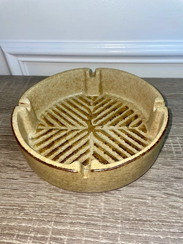 Vintage Pottery Craft 400 Ceramic Ashtray - Handcrafted USA Rust - photo 3