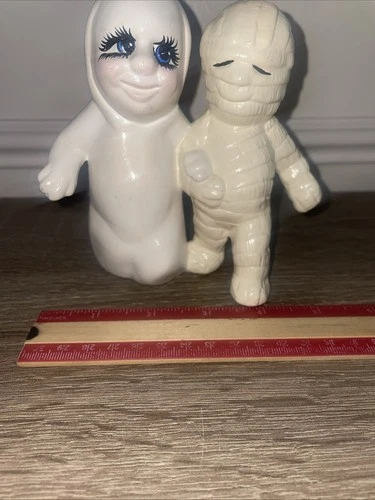 Vintage Ceramic Bisque Halloween Figurines - Ghost & Mom - photo 3