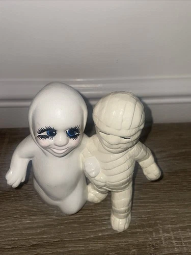 Vintage Ceramic Bisque Halloween Figurines - Ghost & Mom - photo 5