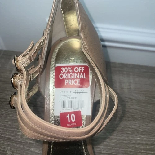 NINE WEST SPIRIT High Heels Ankle Strap Open Toe Sandals Beige L - photo 3