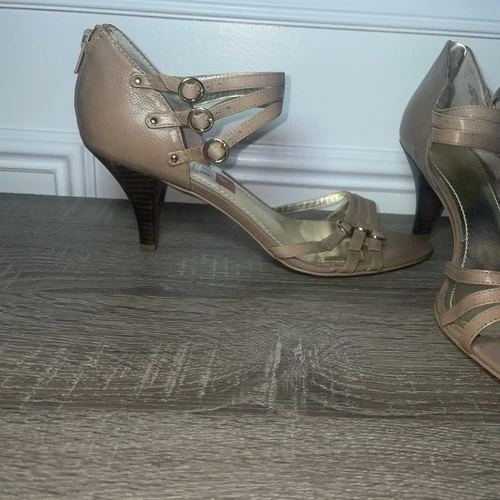 NINE WEST SPIRIT High Heels Ankle Strap Open Toe Sandals Beige L - photo 4
