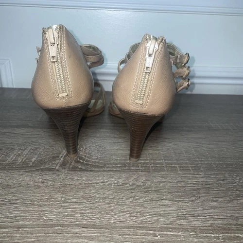 NINE WEST SPIRIT High Heels Ankle Strap Open Toe Sandals Beige L - photo 5