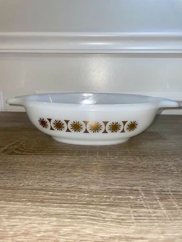 Vintage Glasbake 2274 1qt Milk Glass Oval Casserole Dish