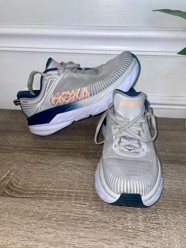 Hoka One One Bondi 7 Gray Blue Knit Running Shoes Size 9 Women's - photo 3