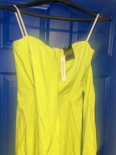 Mustard Seed Neon Green Strapless Jumpsuit Woman’s Size M - photo 3