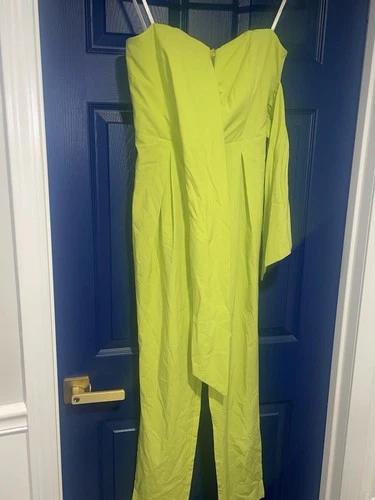 Mustard Seed Neon Green Strapless Jumpsuit Woman’s Size M - photo 4