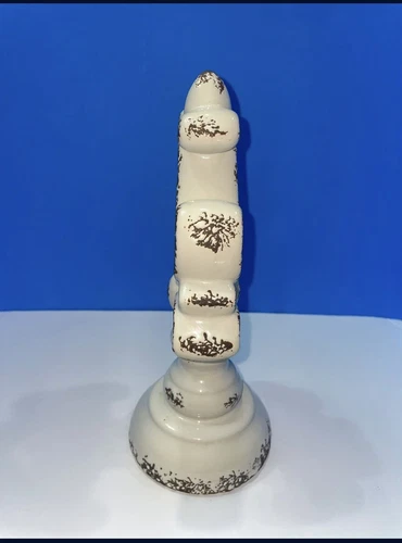 Vintage Shabby worn white decorative ceramic finial pedestal for - photo 4