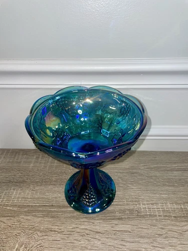 Vintage Indiana Glass Blue Carnival Fruit Bowl - photo 2