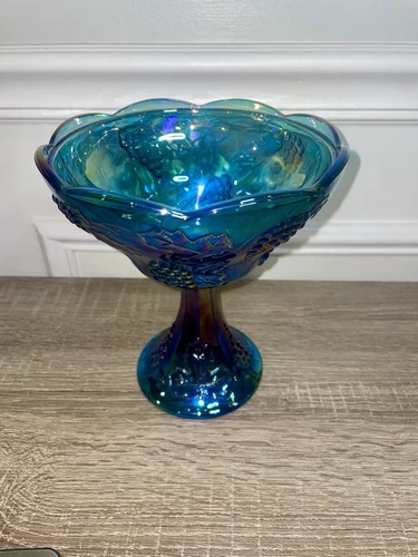 Vintage Indiana Glass Blue Carnival Fruit Bowl - photo 4