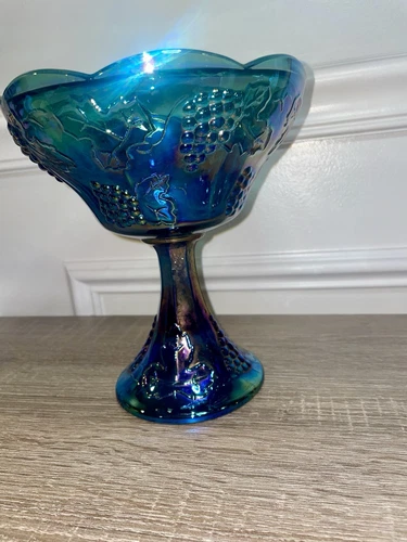 Vintage Indiana Glass Blue Carnival Fruit Bowl - photo 5
