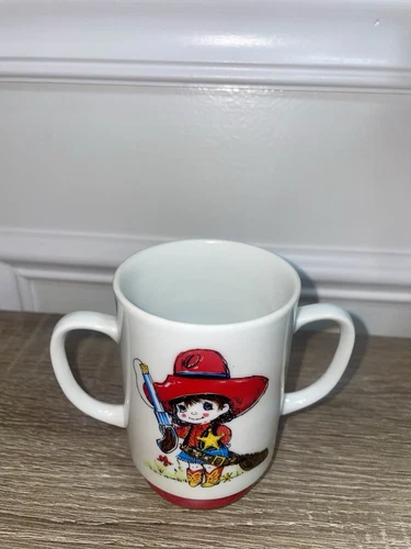 Vintage Child's Ceramic Mug - Cowgirl Sheriff Pop-Gun - photo 3