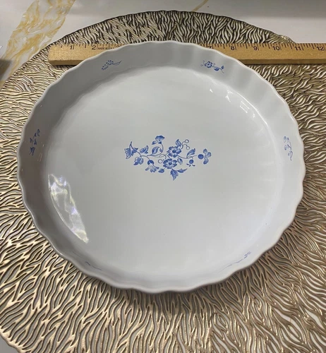 Fyrklovern Jackie Lynd CLASSIC 9" Quiche Pie Dish Blue Floral