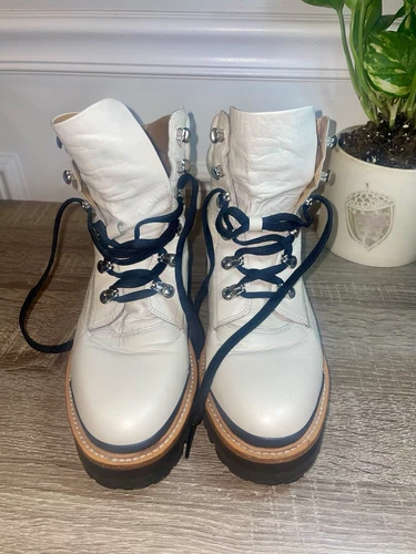 MARC FISHER LTD Size 9 Womens Lace Up Grain Leather Ankle Combat - photo 3