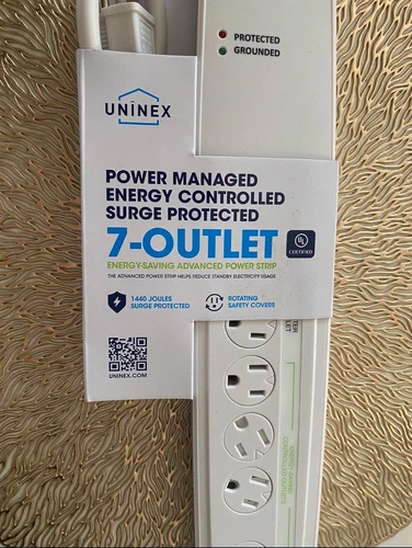 7 Outlet 3ft Cord Surge Protector Power Tap Strip - photo 2
