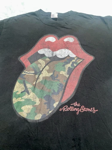 Rolling Stones Camouflage Tongue Concert Tshirt Short Sleeve 2XL - photo 3