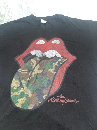 Rolling Stones Camouflage Tongue Concert Tshirt Short Sleeve 2XL - photo 5