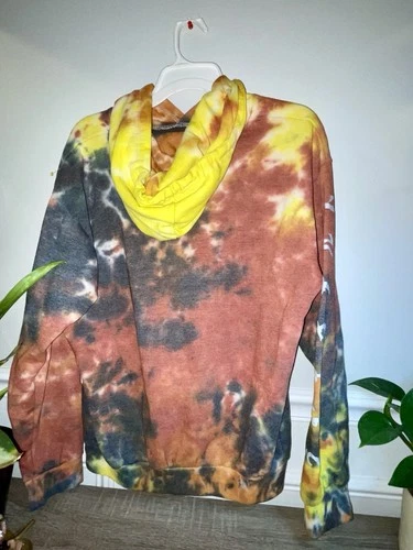Naruto Shippuden Men Sweatshirt Orange Tie Dye Hoodie Uzumaki An - photo 2