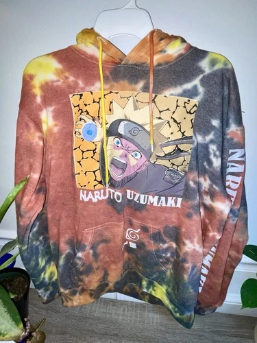 Naruto Shippuden Men Sweatshirt Orange Tie Dye Hoodie Uzumaki An - photo 4