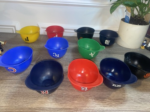 Mini Baseball Helmet Ice Cream Bowls MLB Hat Vintage Lot Of 11 - photo 4