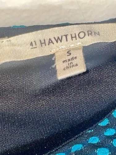 41 Hawthorn Stitch Fix Fit Flare Dress Size S Teal Blue Black Po - photo 5