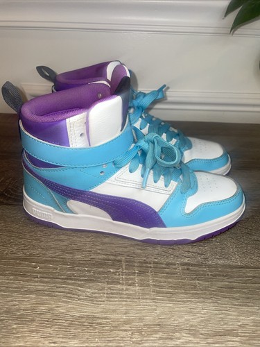 Puma RBD GAME HEIGHT TOP Unisex Kids Size 5 White Turquoise & Pu - photo 3