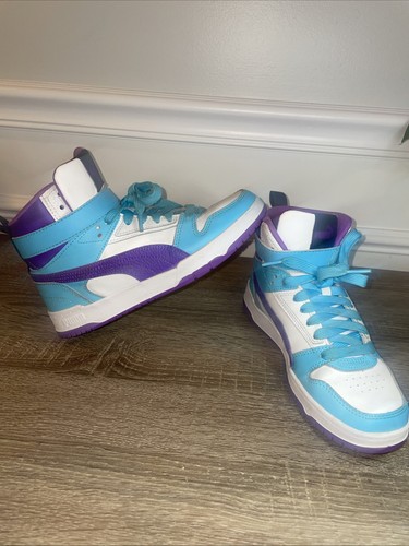 Puma RBD GAME HEIGHT TOP Unisex Kids Size 5 White Turquoise & Pu - photo 4