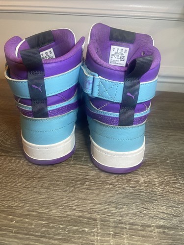 Puma RBD GAME HEIGHT TOP Unisex Kids Size 5 White Turquoise & Pu - photo 5