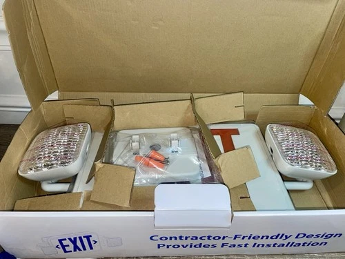 Combo LED Emergency Exit Sign Lighting Fixture New-open Box - photo 5