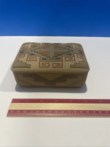 Navajo Sand Painting Trinket Box (SIGNED By Artist) P.morgan
