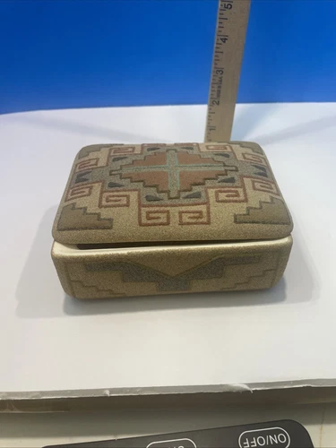 Navajo Sand Painting Trinket Box (SIGNED By Artist) P.morgan - photo 2