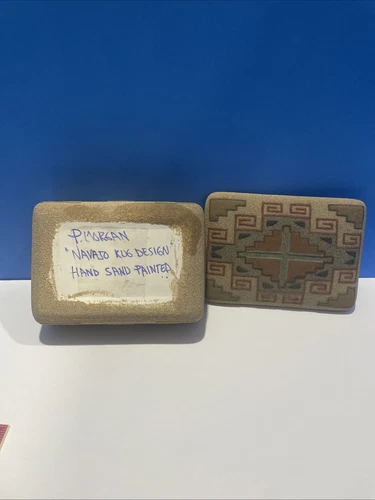 Navajo Sand Painting Trinket Box (SIGNED By Artist) P.morgan - photo 5